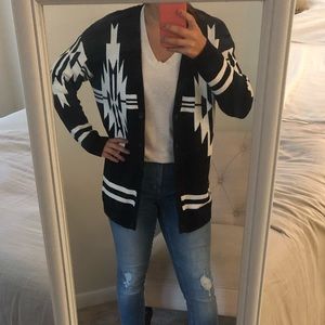 Black + White Cardigan
